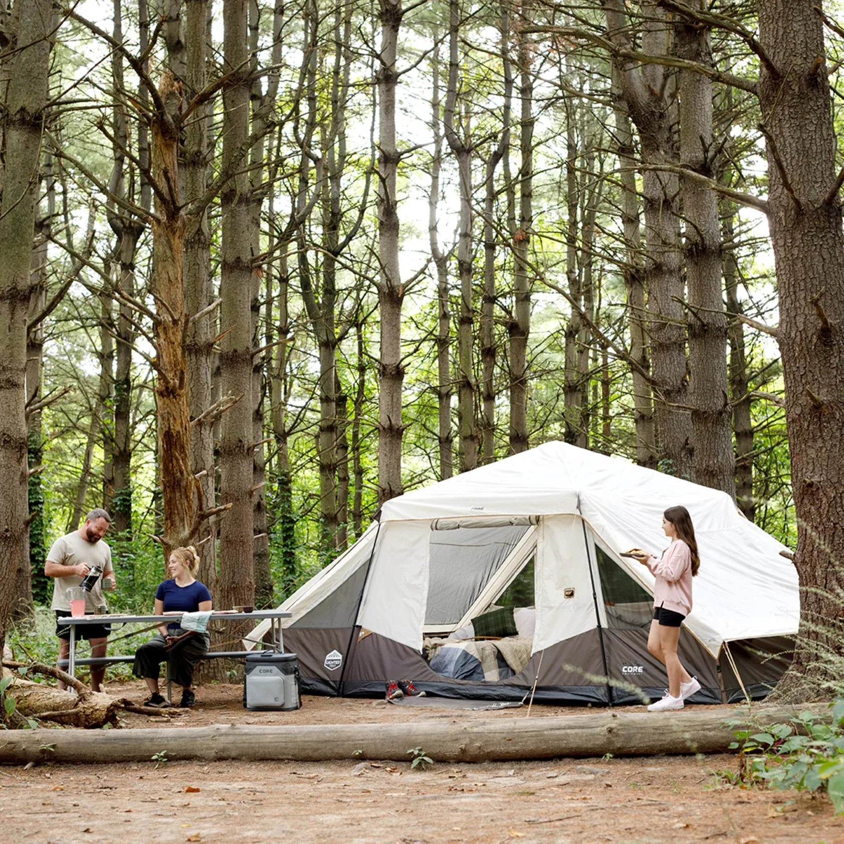 CORE 10 Person Lighted Instant Pyramid Tent 16' x 9'