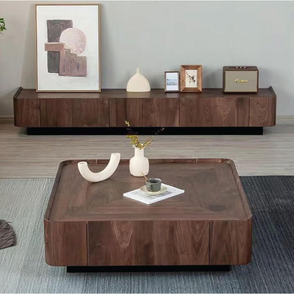 Jilphar Furniture Modern Living Room Furniture Square Coffee Table with Walnut Bark Wood Frame JP4056-GCC Home Center