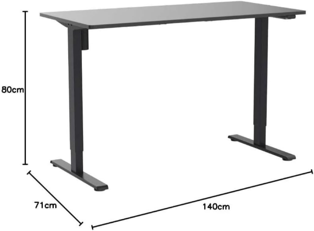 Flexispot 55 X 28 Inches Electric Stand Up Metal Desk Workstation, Whole Piece Desk Board Home Office Computer Standing Table Height Adjustable Desk Black Frame and 55 Black Top-GCC Home Center