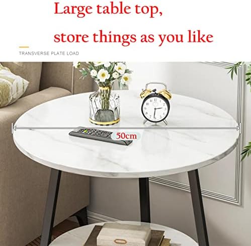 Coffee Table, Bedside End Table, Lamp Table for Living Room Bedroom - White & Gold-GCC Home Center