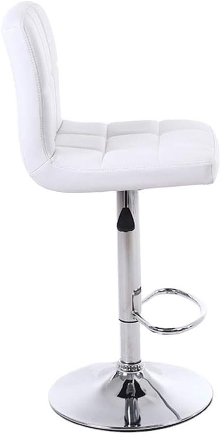 LANNY White Color PU Leather Barstool High Chair for Kitchen Bar Shop, Adjustable Height Up and Down Office Furniture-GCC Home Center