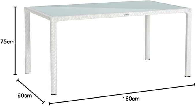 160 x 90 cm Dining Table - Rattan Look White-GCC Home Center