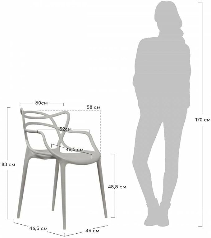 Masters Entangled Plastic Chair For Kitchen Garden Lounge Meeting Room - White-GCC Home Center