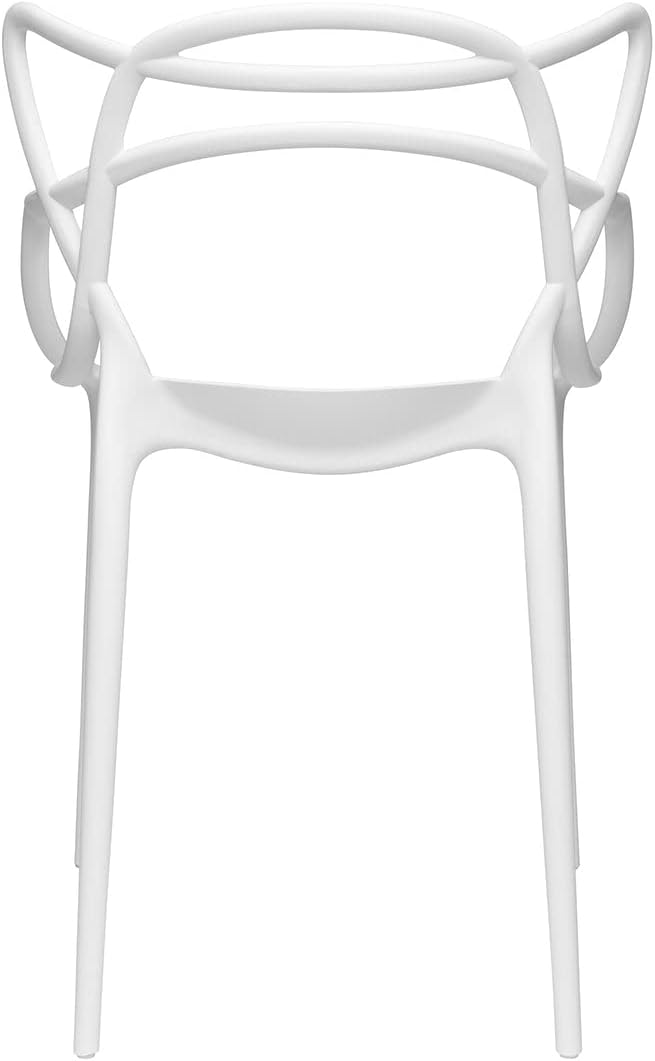 Masters Entangled Plastic Chair For Kitchen Garden Lounge Meeting Room - White-GCC Home Center