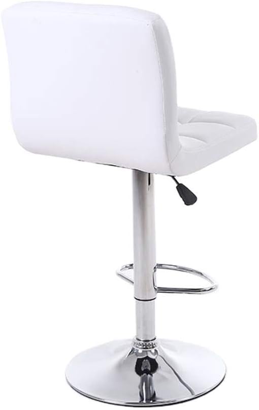 LANNY White Color PU Leather Barstool High Chair for Kitchen Bar Shop, Adjustable Height Up and Down Office Furniture-GCC Home Center