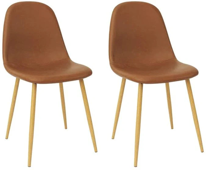 Washable PU Cushion Seat Back Dining Brown Chair-GCC Home Center