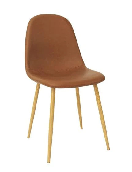 Washable PU Cushion Seat Back Dining Brown Chair-GCC Home Center