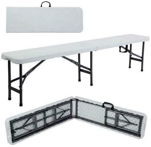 6 FT Portable Plastic in/Outdoor Picnic Party Camping Dining Folding Bench-GCC Home Center