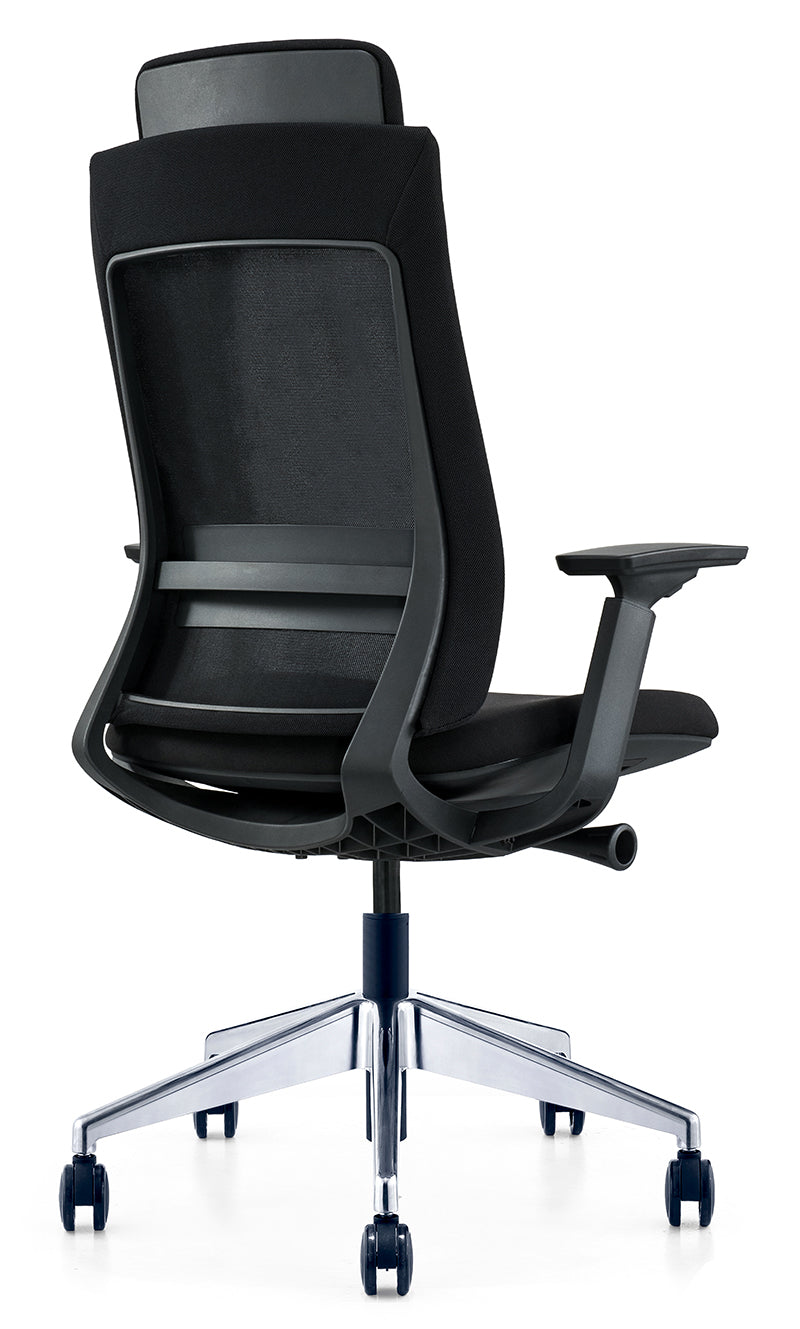 Ergonomic Multifunction Office Chair – Adjustable Headrest, 4-Position Lock, and Chrome Base
