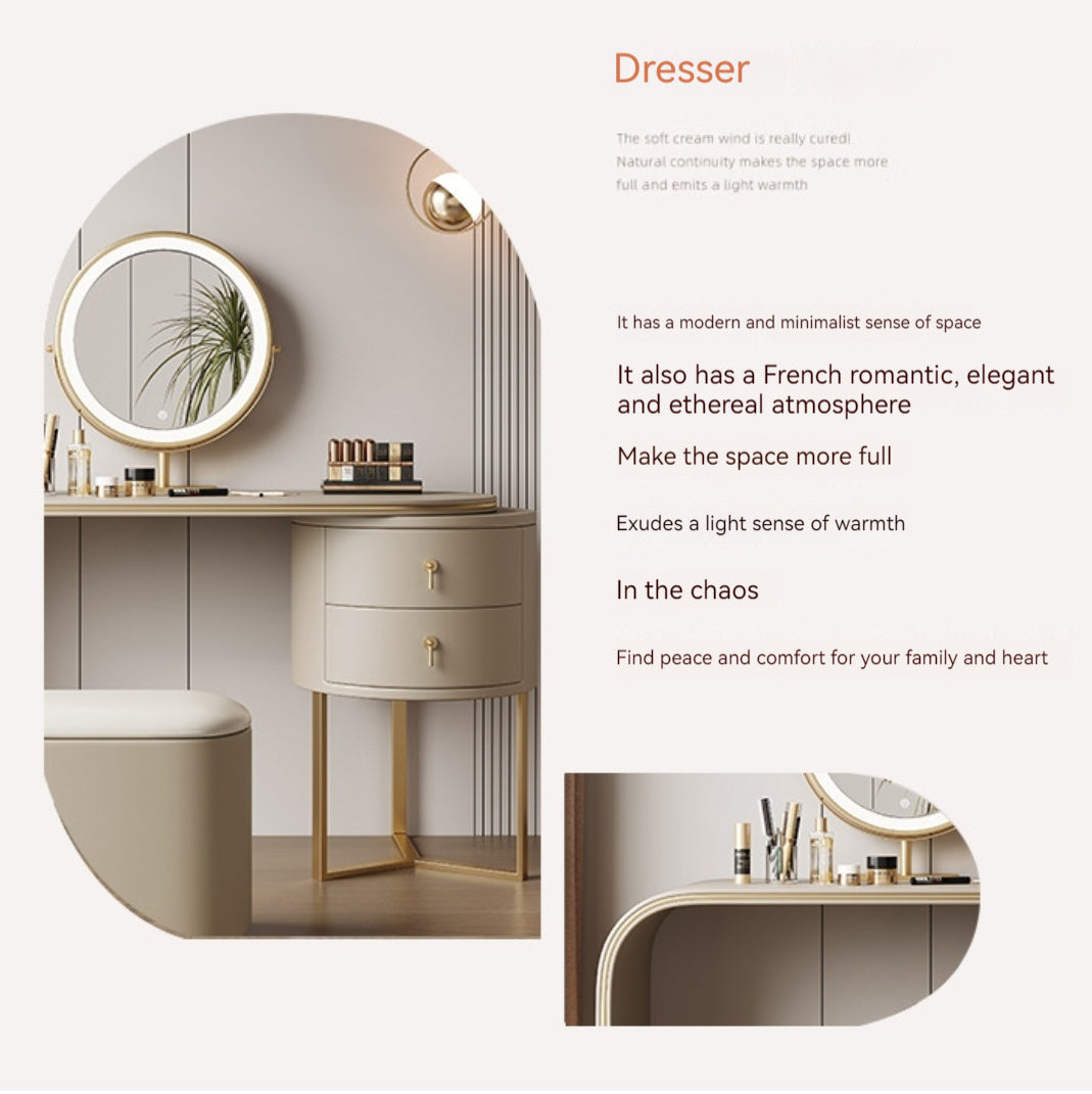 COOLBABY Minimalist cream style dressing table Bedroom modern simple light luxury makeup table network red style makeup table-GCC Home Center
