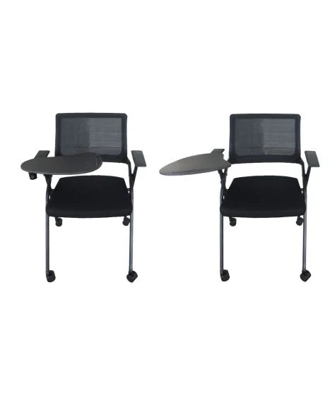 Folding Heavy Duty Chair with Wheels & Foldable Arm Tablet for Home | School | Study Chair-GCC Home Center