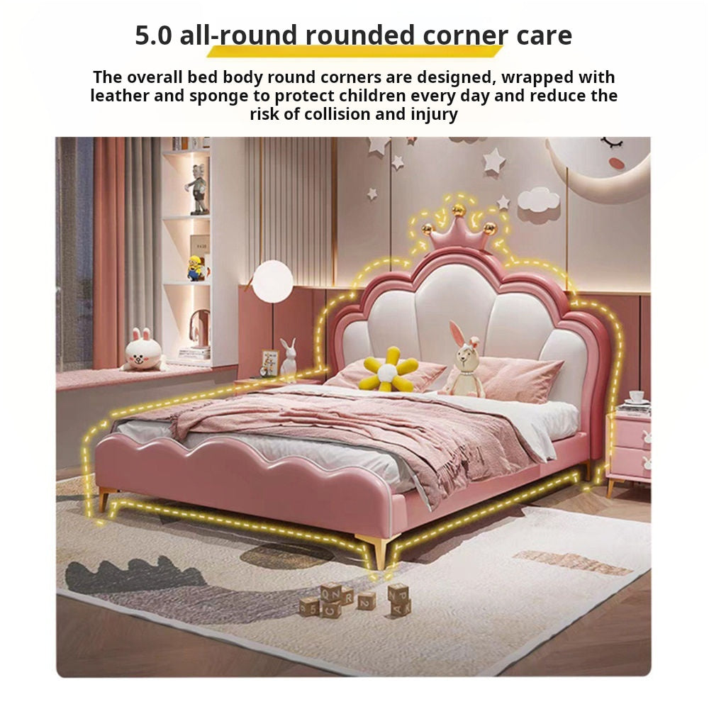 COOLBABY ZLJ1123 Children's Bed Girls Princess Bed Cartoon Crown Bed-GCC Home Center
