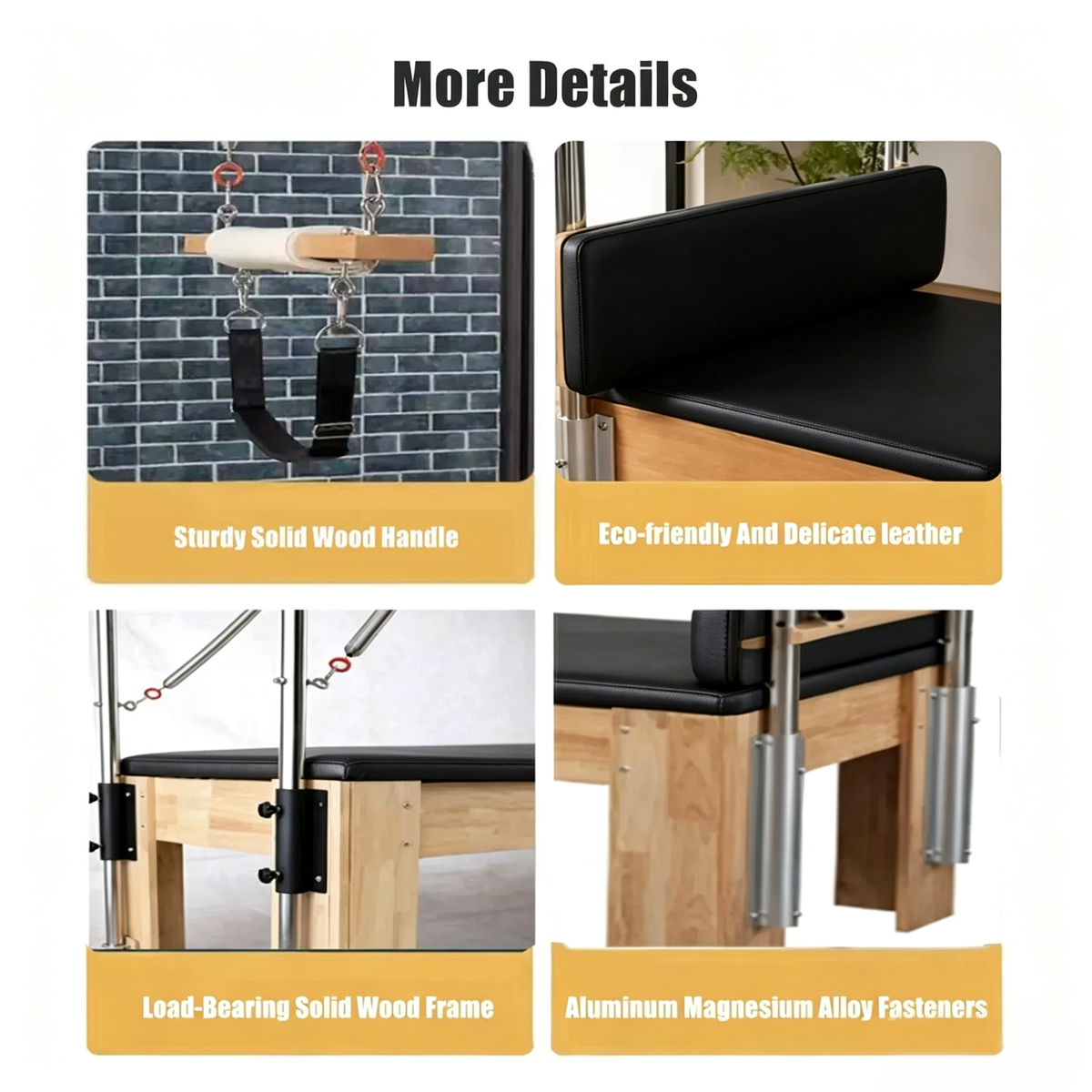 Oak Frame Pilates Cadillac Full Trapeze Table