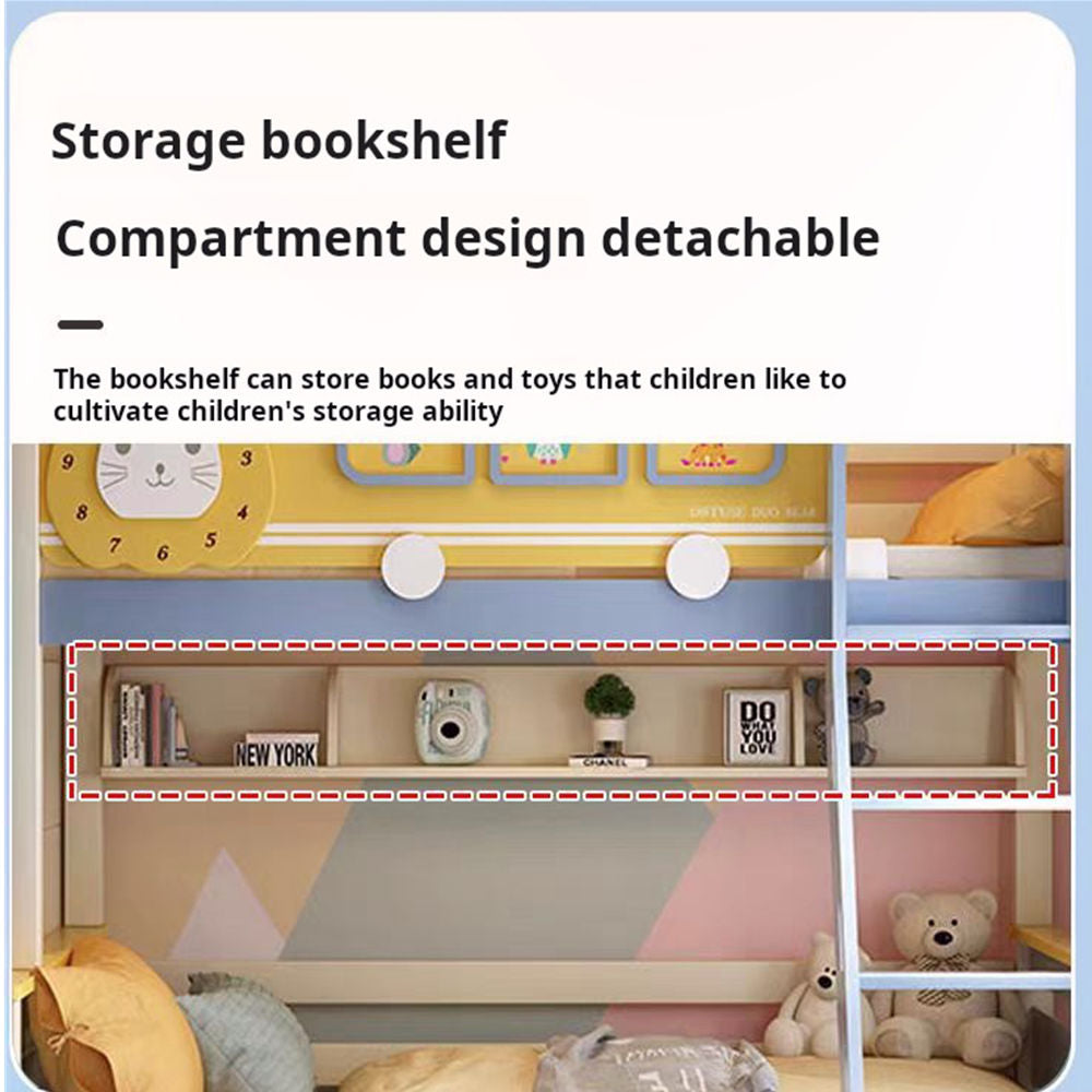 COOLBABY ZLJ1116 Children's Solid Wood Bunk Bed With Stairs Ladder Bed And Double Drawers-GCC Home Center