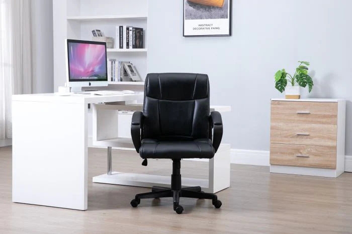 Basics Ergonomic PU Chair - Black Office Chair-GCC Home Center