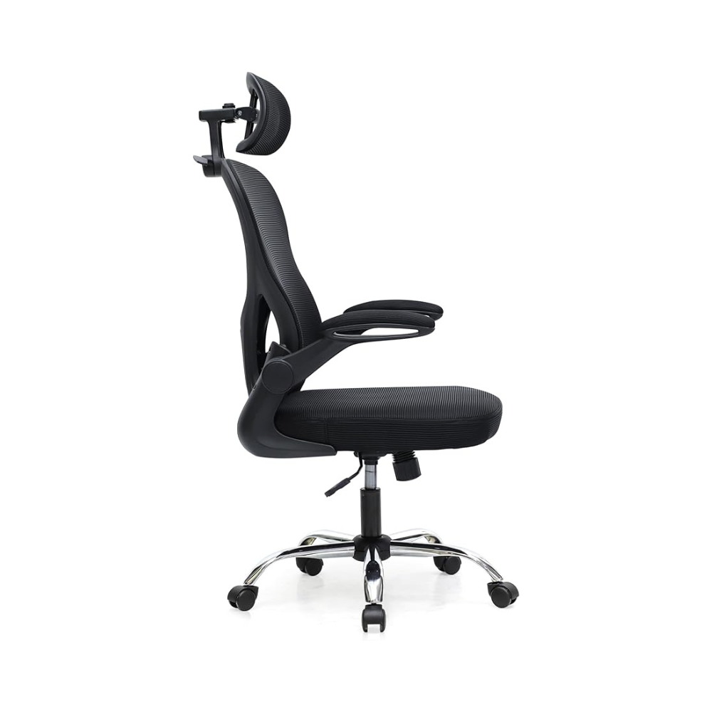 Ergonomic Mesh Office Chair with Flip-Up Arms - Adjustable Height, 360° Swivel & Space-Saving Design-GCC Home Center