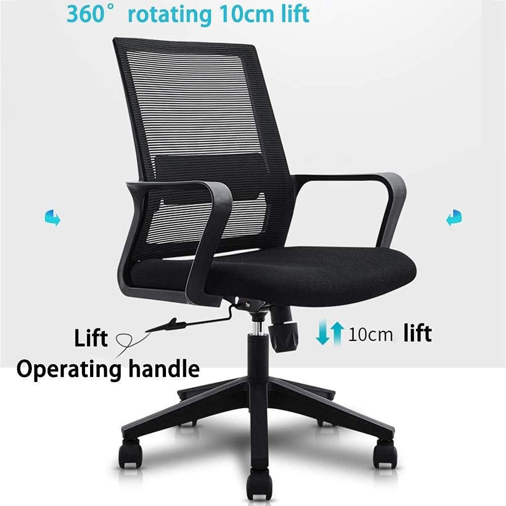 Ergonomic Office Chair with Lumbar Support - Adjustable & Swivel Mid-Back Desk Chair-GCC Home Center