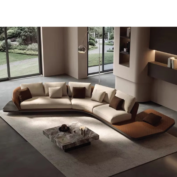 European-Style Modern Corner Sofa Set (Modular Rectangle Design)