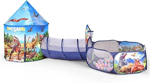 Kid Play Tent Crawl Tunnel Ball Pit Dinosaur Indoor Outdoor-GCC Home Center