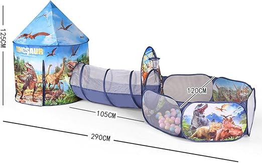 Kid Play Tent Crawl Tunnel Ball Pit Dinosaur Indoor Outdoor-GCC Home Center