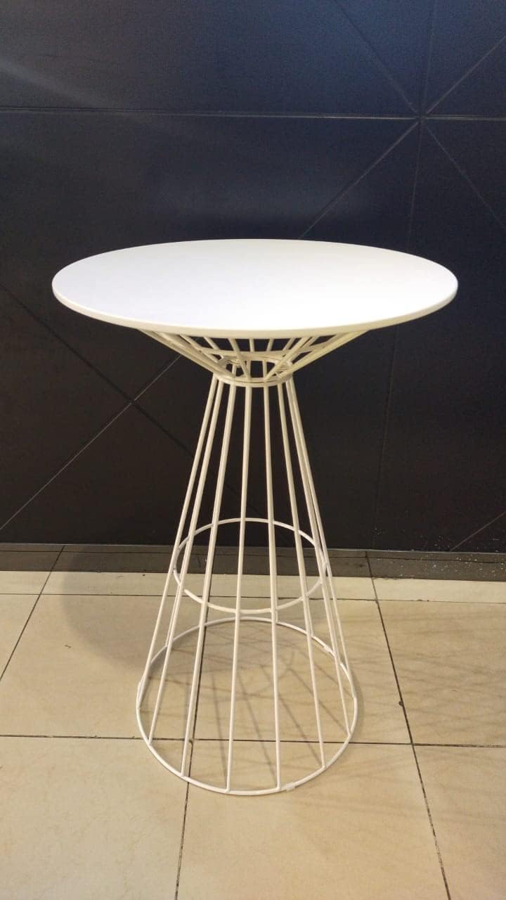 LANNY Bar Table Round Cocktail Bistro Table for Pub, Dining Room, Kitchen & Home bar (white)-GCC Home Center