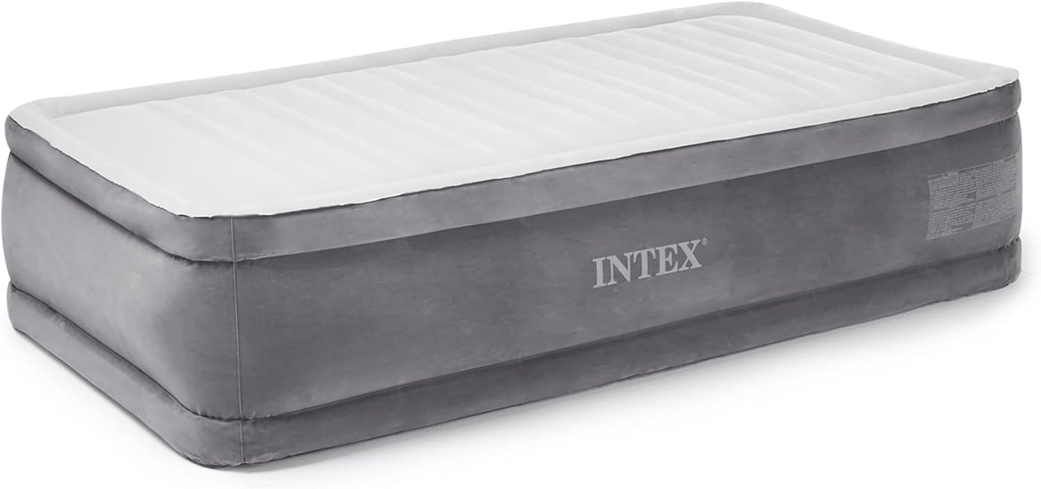 Intex Comfort Dura-Beam Airbed Internal Electric Pump Bed Height Elevated (2020 Model)