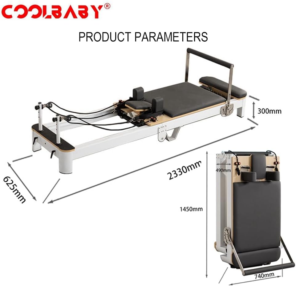 COOLBABY Pilates Core Bed Yoga Bed Pilates Body Shaping Machine Foldable Pilates Bed Aluminum Alloy Yoga Bed Suitable For Home, Fitness Yoga Room