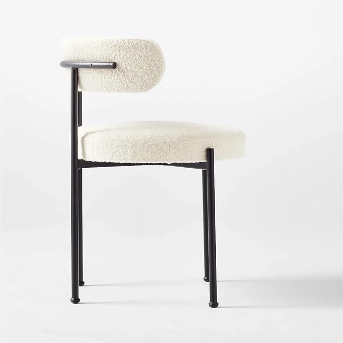 Luxurious Modern Dining Chairs - Stainless Steel Leg, Lamb Wool Single Lounge Chair - White-GCC Home Center
