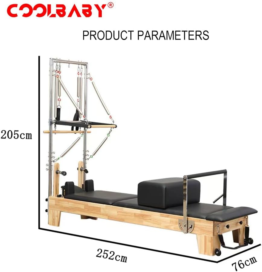 COOLBABY Pilates Reformer Pilates Core Bed Semi-elevated 2-in-1 Yoga Bed