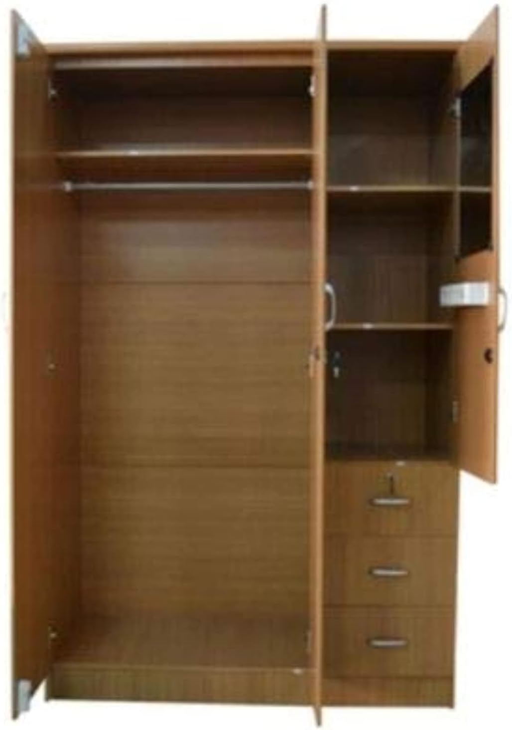 Galaxy Design Three Door Wooden Cupboard With 3 Drawer Beige Color - Size ( L x W x H ) 150 x 55 x 185 cm Model - GDF633.-GCC Home Center