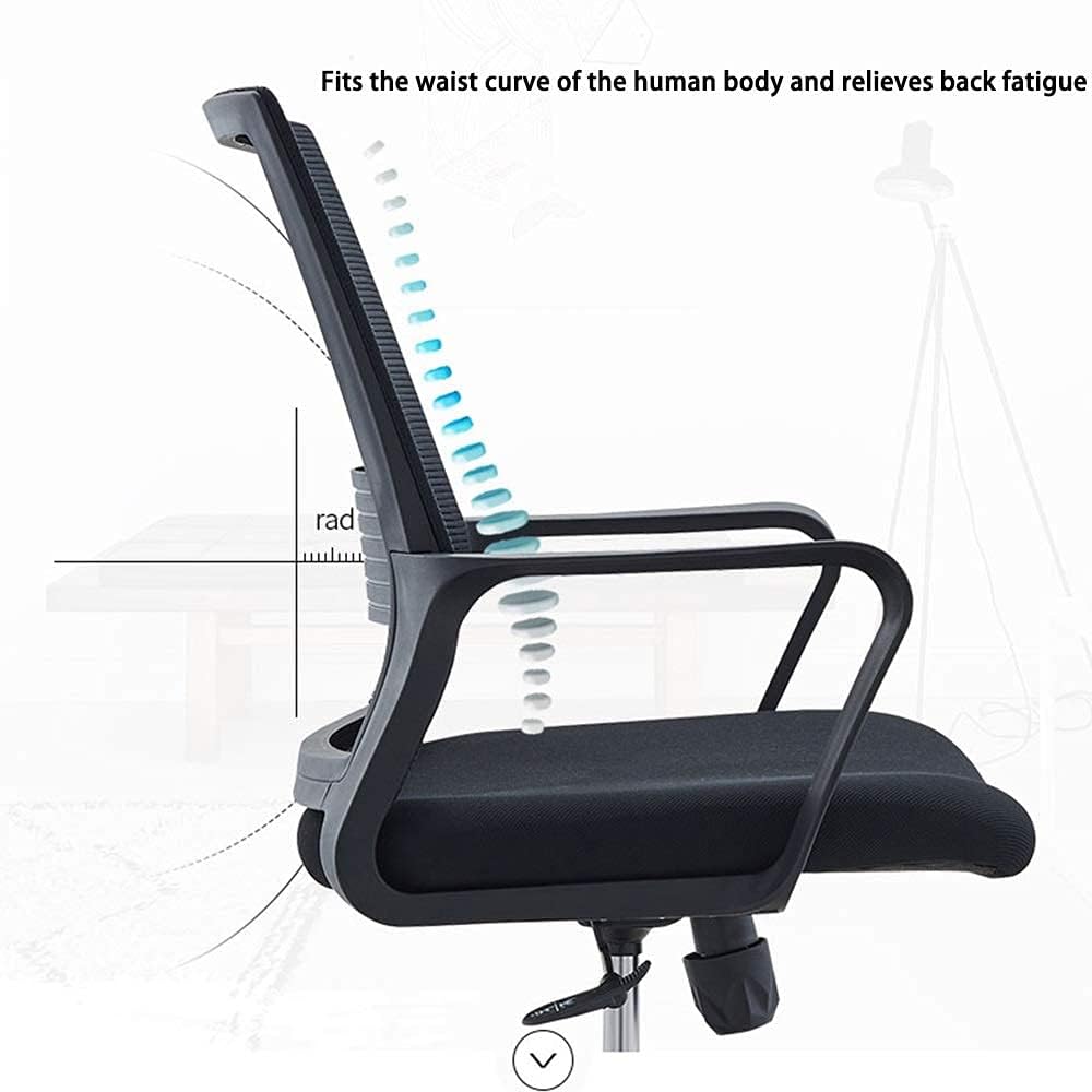 Ergonomic Office Chair with Lumbar Support - Adjustable & Swivel Mid-Back Desk Chair-GCC Home Center