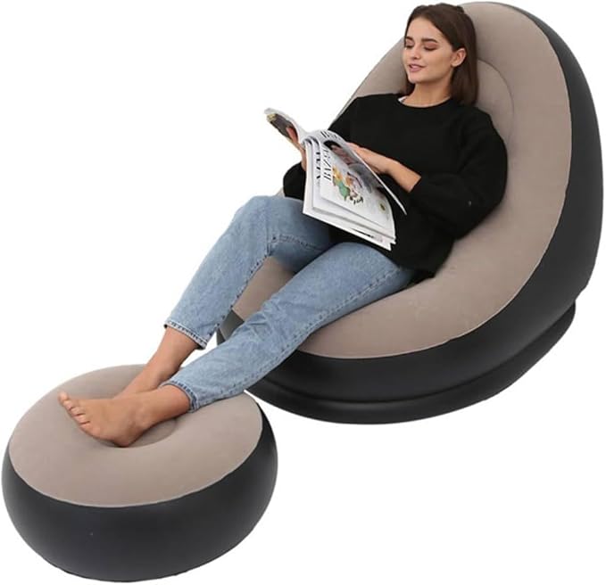 Inflatable Sofa, 116 x 98 x 83cm Inflatable Lounge Chair, Air Couch Footrest, Lazy Necessity Furniture-GCC Home Center