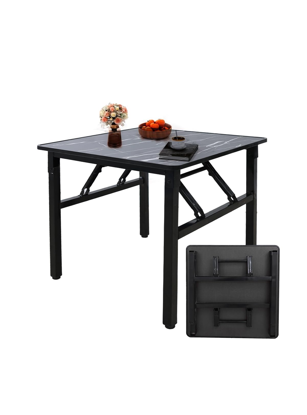 Adjustable Folding Desk No Install, Portable and Compact Computer Walnut Table Office Table for Home, Office, Study, Dining, Camping, Picnic, and BBQ (Yellow, 80 * 40 * 75cm)-GCC Home Center