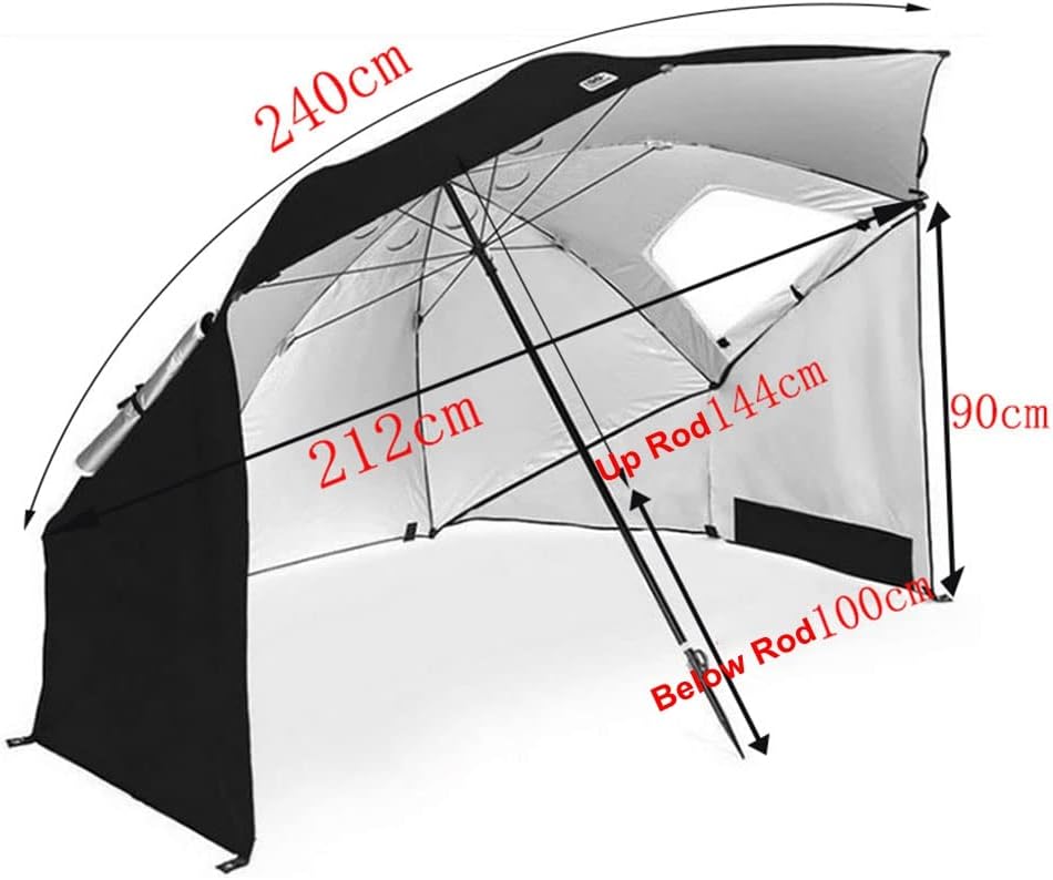 COOLBABY Portable Sunshade Beach Tent Umbrella,SPF 50+ Sun and Rain Canopy Umbrella for Sports Events,With Window Umbrella,Blue