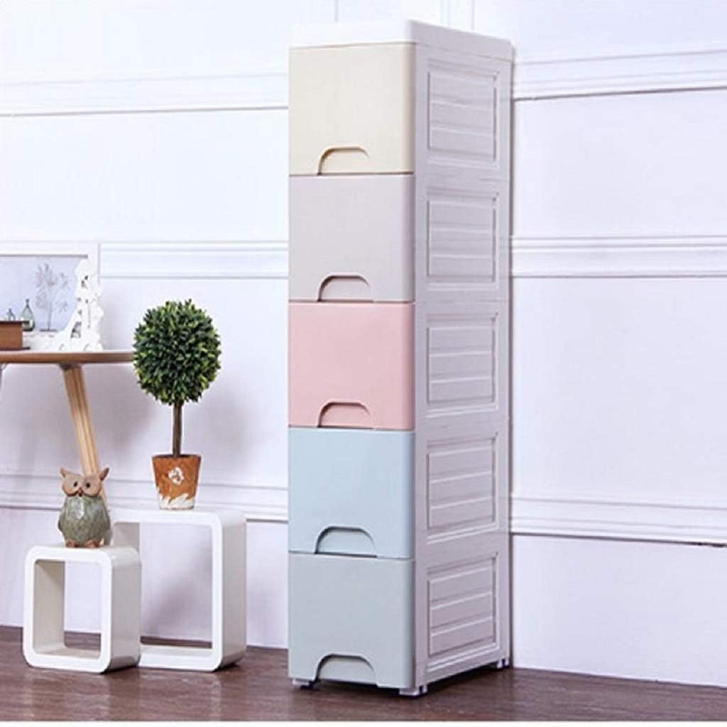 COOLBABY 20 Wide Slit Cabinet Drawer Storage Cabinet Kitchen Cabinet Toilet Rack Plastic Gap Narrow Cabinet Finishing Storage Box Five Layers