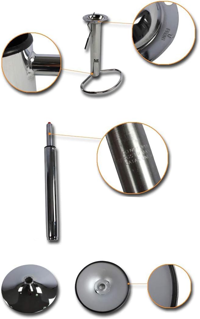 Adjustable Swivel Bar Stool with Footrest, Ergonomic PU Leather Chair for Kitchen & Bar Counter (Black)-GCC Home Center