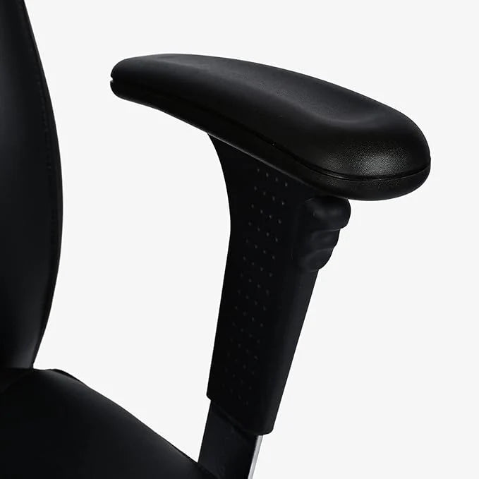 Executive Office Chair, Metal/Chrome Wheel Base - Black-GCC Home Center