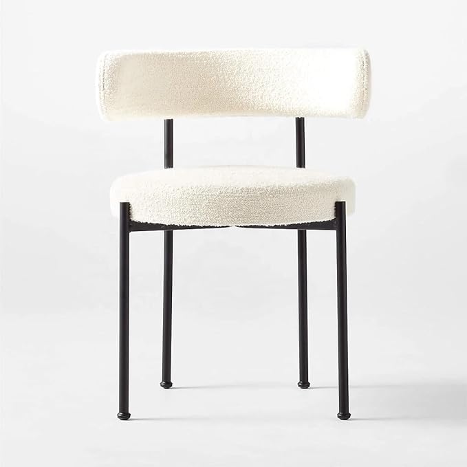 Luxurious Modern Dining Chairs - Stainless Steel Leg, Lamb Wool Single Lounge Chair - White-GCC Home Center
