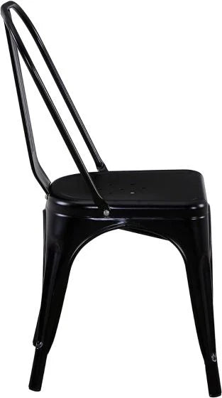 Metal Stackable Dining Chairs for Indoor, Outdoor & Kitchen Chair - Black-GCC Home Center