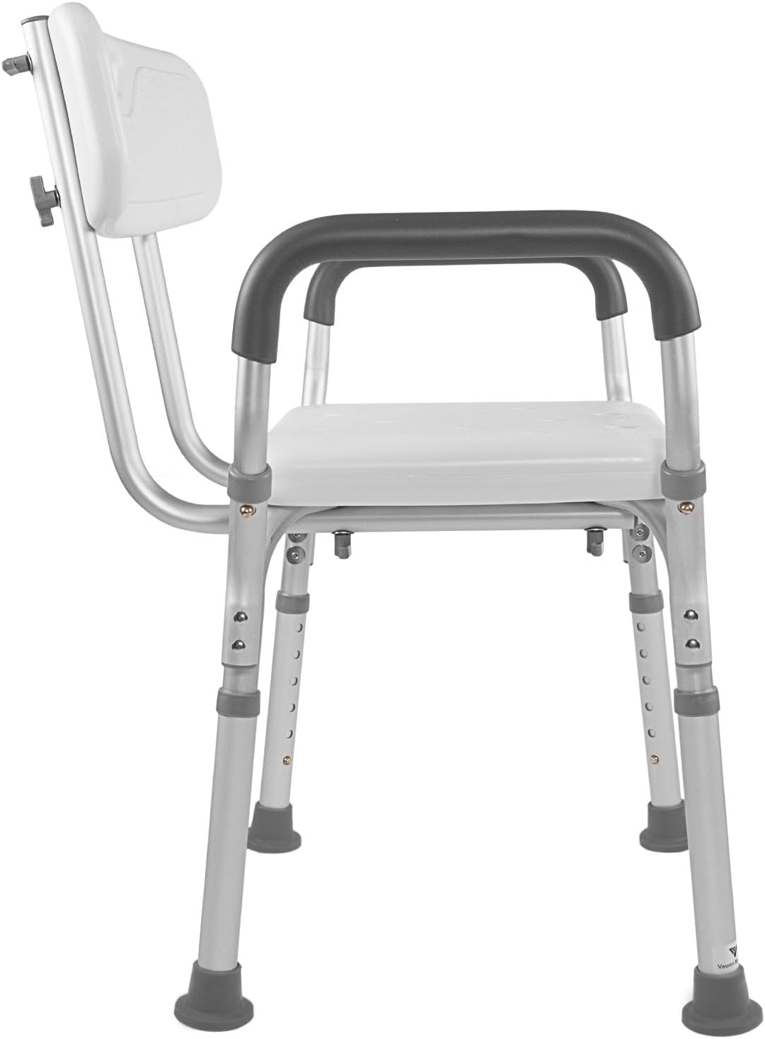 Vaunn Medical Shower Chair Bath Seat With Padded Arms, Removable Back and Adjustable Legs, Supports up to 350 lbs