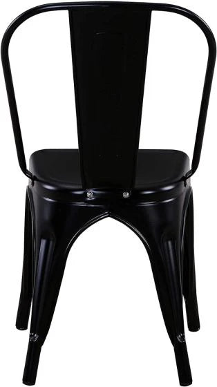 Metal Stackable Dining Chairs for Indoor, Outdoor & Kitchen Chair - Black-GCC Home Center