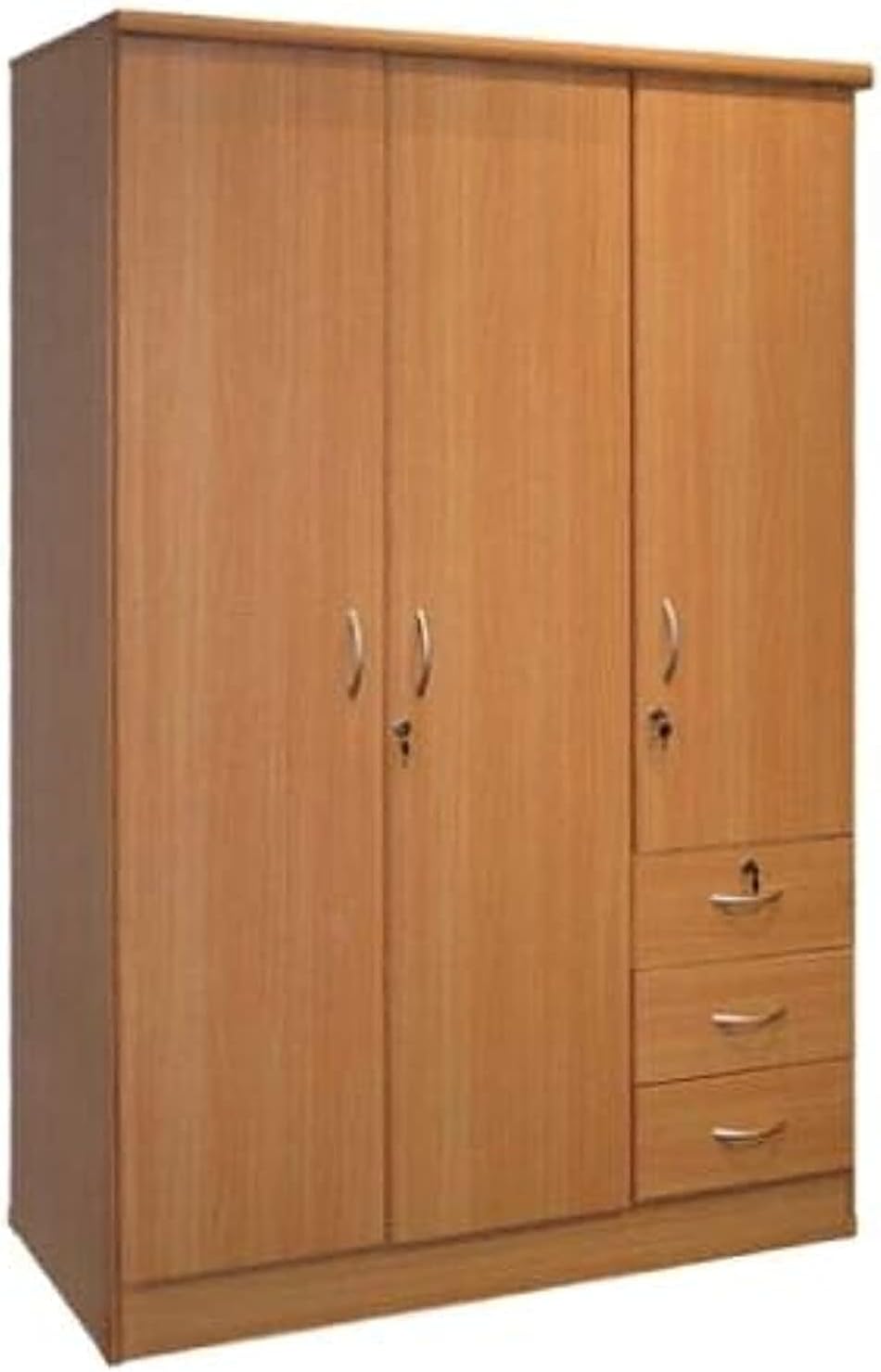 Galaxy Design Three Door Wooden Cupboard With 3 Drawer Beige Color - Size ( L x W x H ) 150 x 55 x 185 cm Model - GDF633.-GCC Home Center