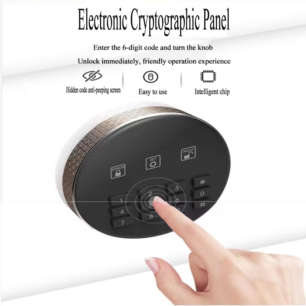 COOLBABY Hotel Safe Box Large Steel Strongbox with Hotel Style Digital Lock and Key Entry for Home Office Business-Black