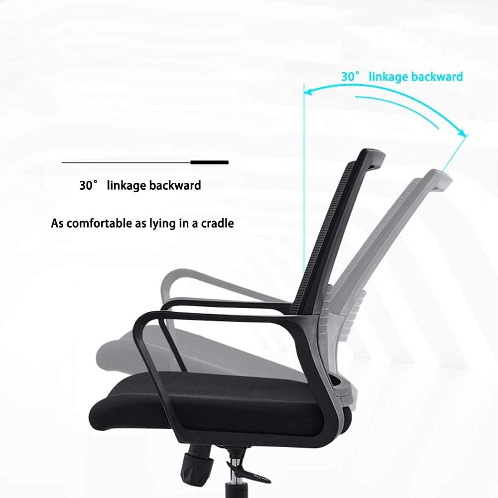 Ergonomic Office Chair with Lumbar Support - Adjustable & Swivel Mid-Back Desk Chair-GCC Home Center