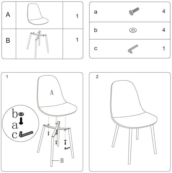 Washable PU Cushion Seat Back Dining Brown Chair-GCC Home Center