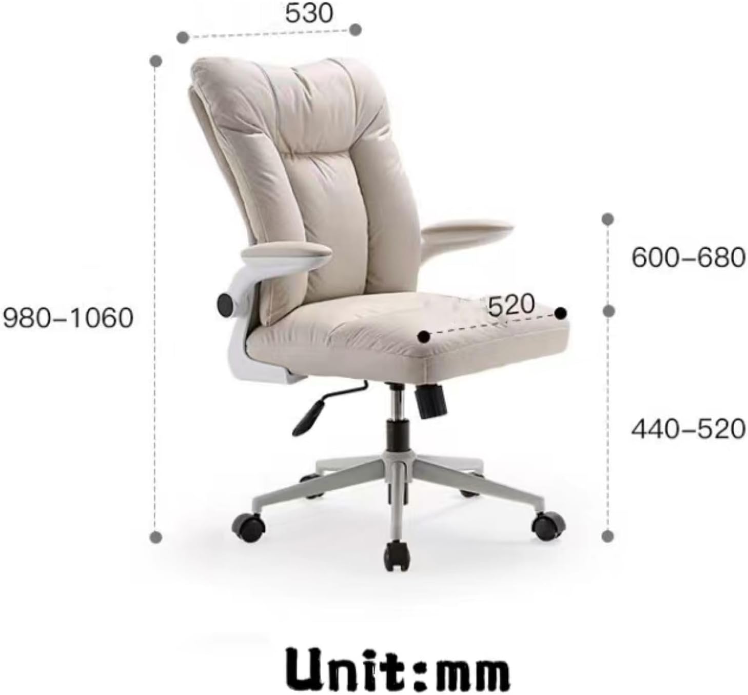 Computer Chair, Office Chairs, Home High Backrest Swivel Chair, Desk Chairs with Wheels, Angle Adjustable Chair, Desk Chair Ergonomic College Dormitory Gaming Chairs (Grey)