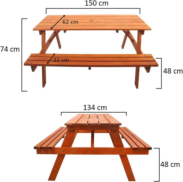 Elegant Wooden Bench With Umbrella Hole-GCC Home Center