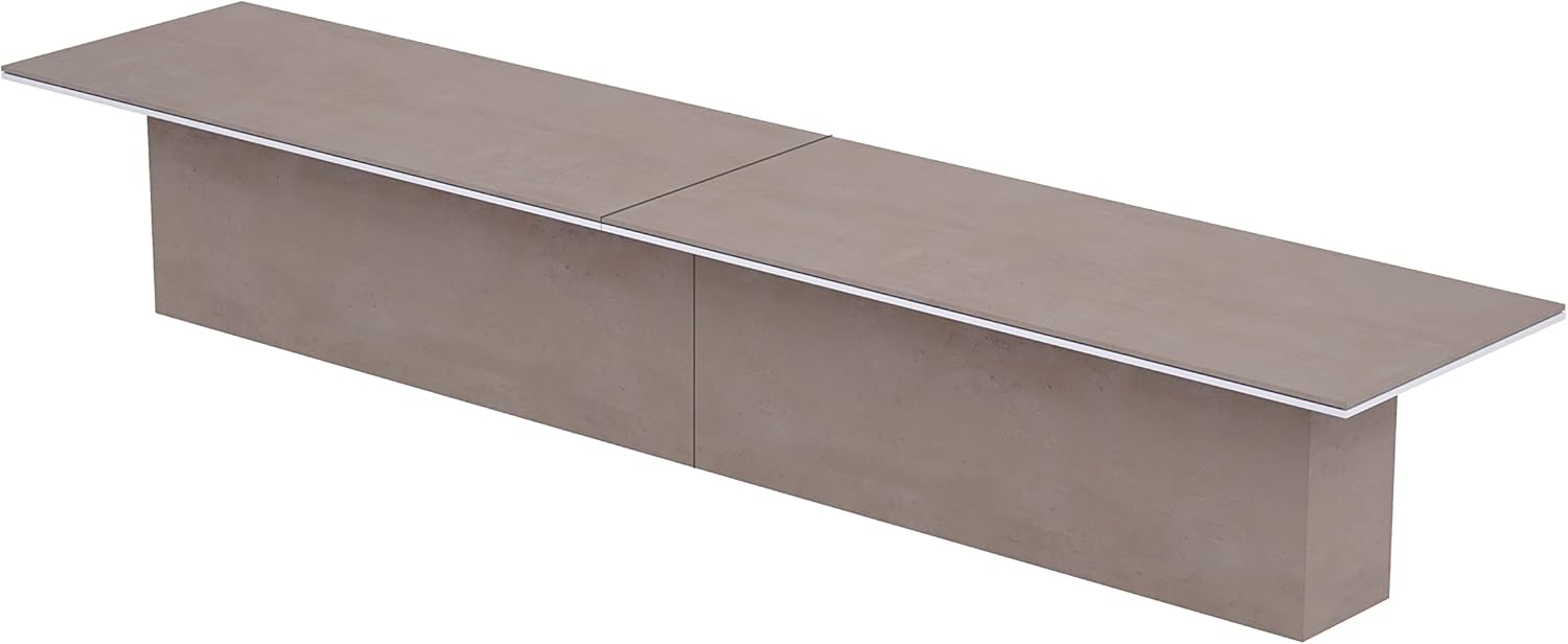 Mahmayi Modern Conference Table, Office Meeting Table, Conference Meeting Room Table - Light Concrete, 480CM