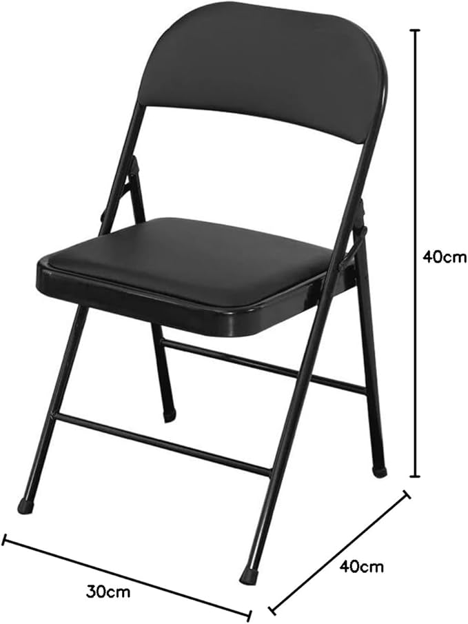 Folding Chair With Padded Seats Multi Functional Portable Chair For Home Dining Office - Black-GCC Home Center