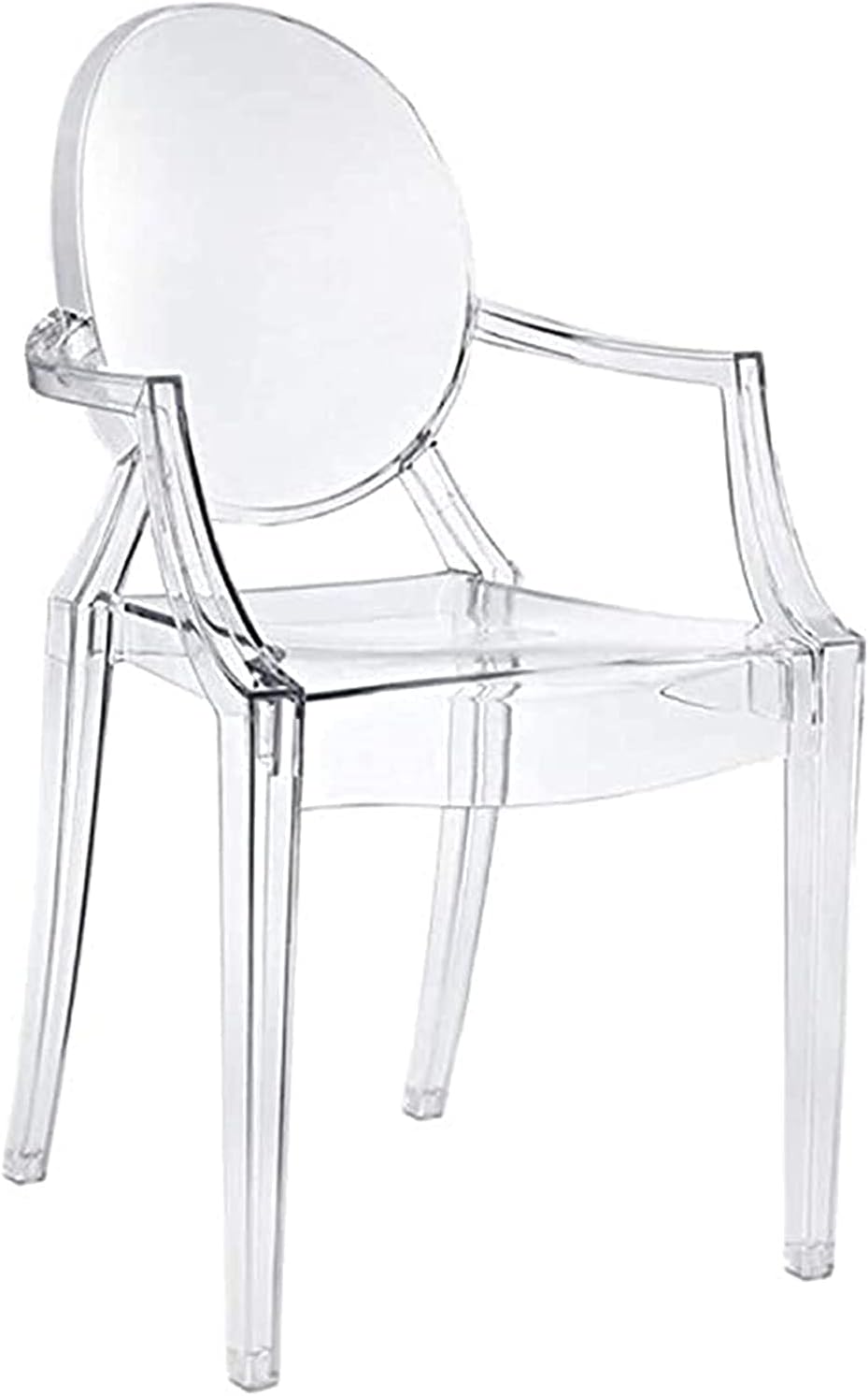 LANNY Casper Modern Acrylic Stacking Kitchen and Dining Room Chair in Clear - Fully Assembled (Arm Chair)-GCC Home Center
